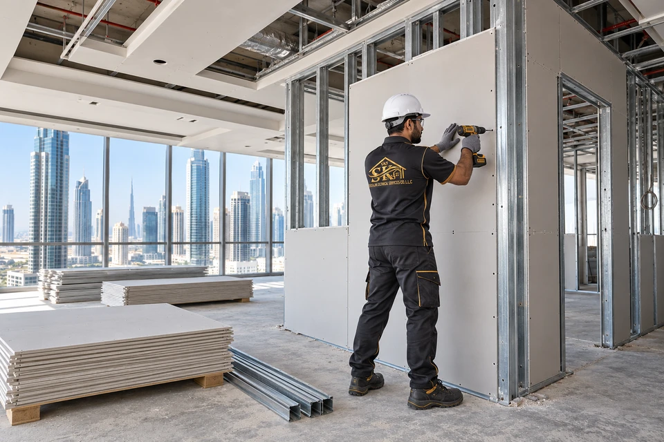 Partition and False Ceilings Services — illustrative service scene