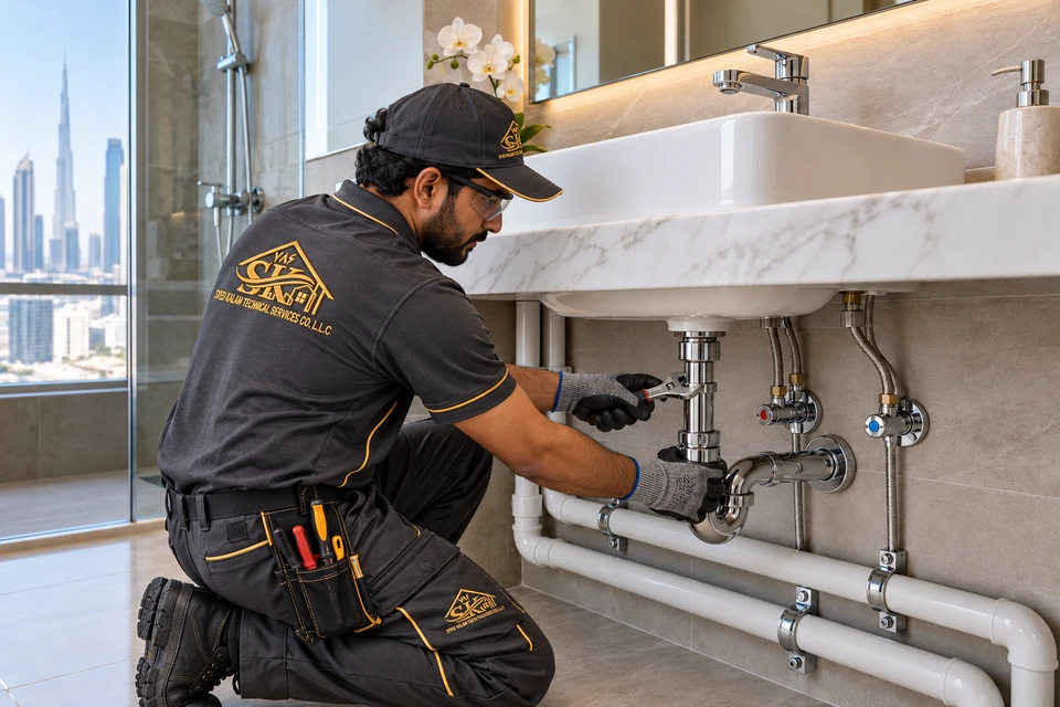 Plumbing and Sanitary Works — illustrative service scene